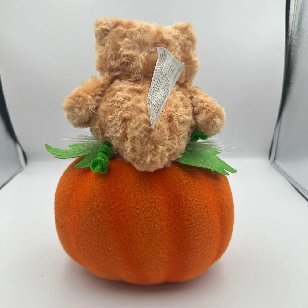 Avon Halloween Plush Owl on Jack O Lantern Pumpkin Light Up Decor Halloween Fall